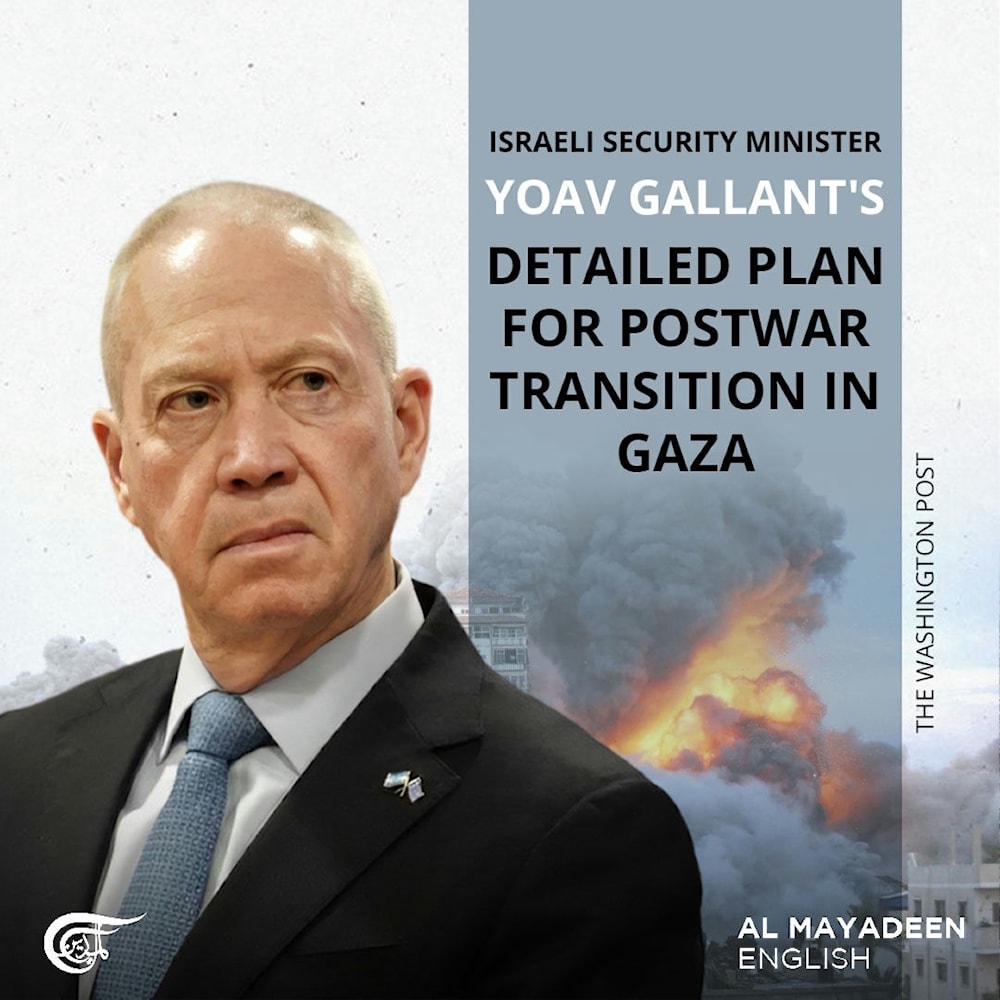 Israeli Security Minister Yoav Gallant's detailed plan for postwar transition in Gaza
