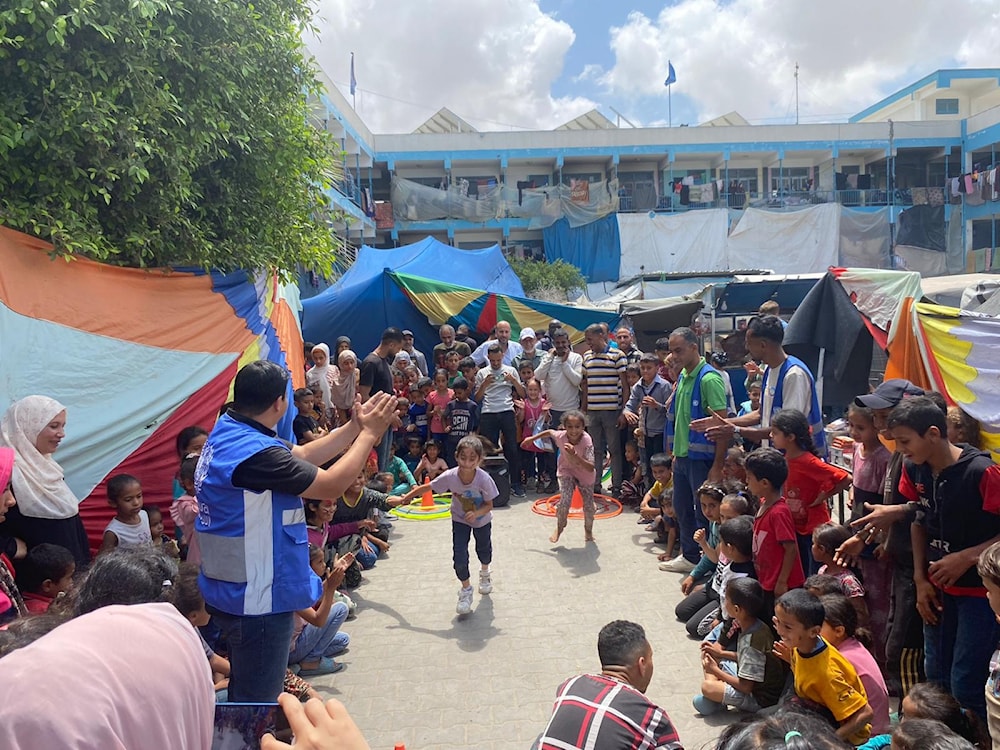 UNRWA Team providing vital psychosocial & educational activities for children in Gaza amid Israeli genocide (UNRWA)