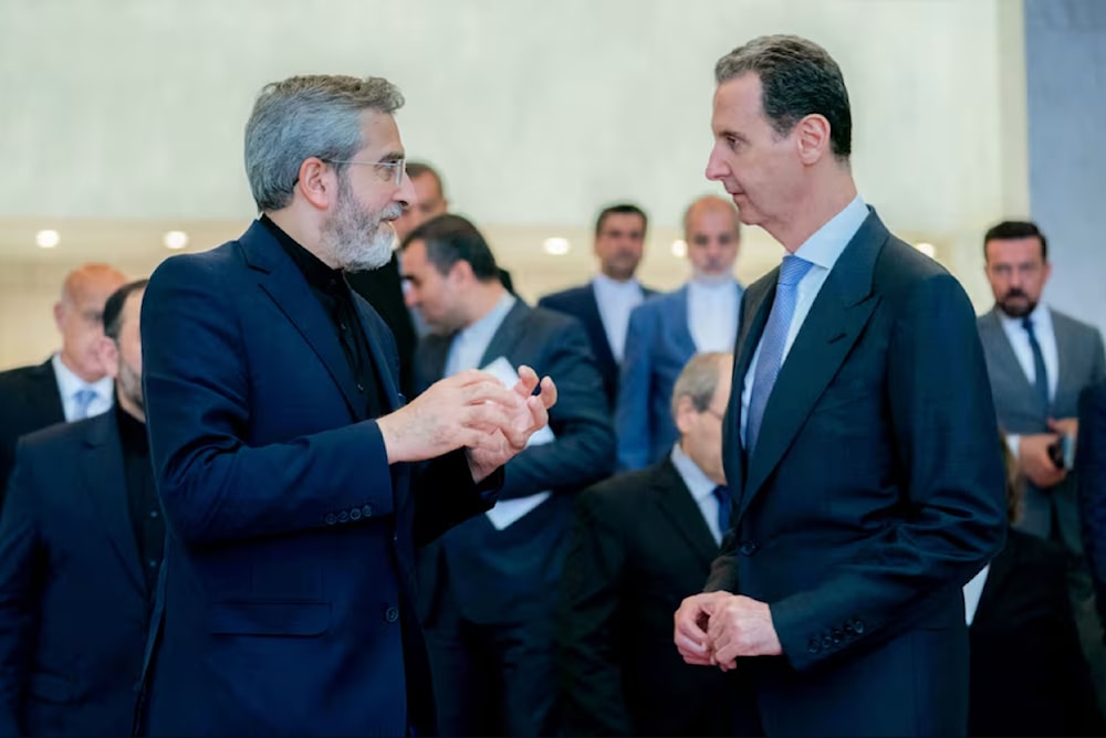 Iran's acting Foreign Minister Ali Bagheri, left, meets Syrian President Bashar Al Assad in Damascus. (AFP)