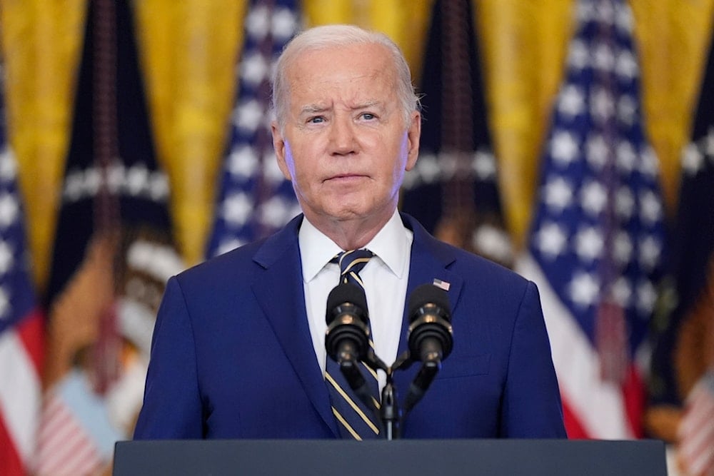 President Joe Biden speaks about an executive order in the East Room at the White House in Washington, Tuesday, June 4, 2024. (AP)