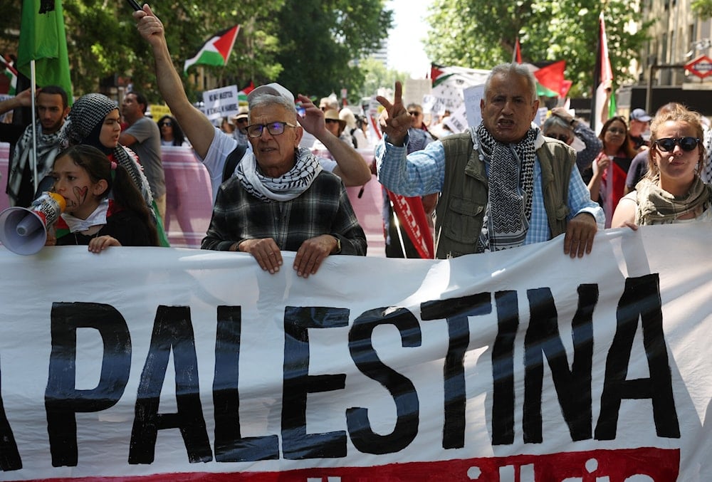 Illustrative: People take part in a demonstration in support of the Palestinian people in Madrid, Spain, on May 11, 2024. (AFP)