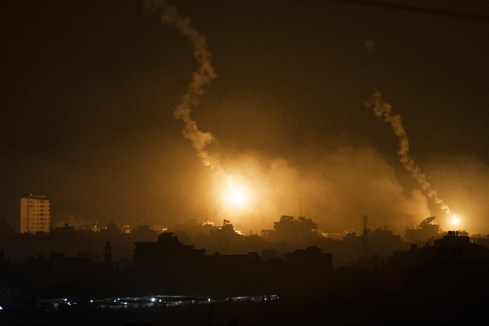 Smoke rises following an Israeli airstrike in the Gaza Strip on November 9, 2023. (AP)