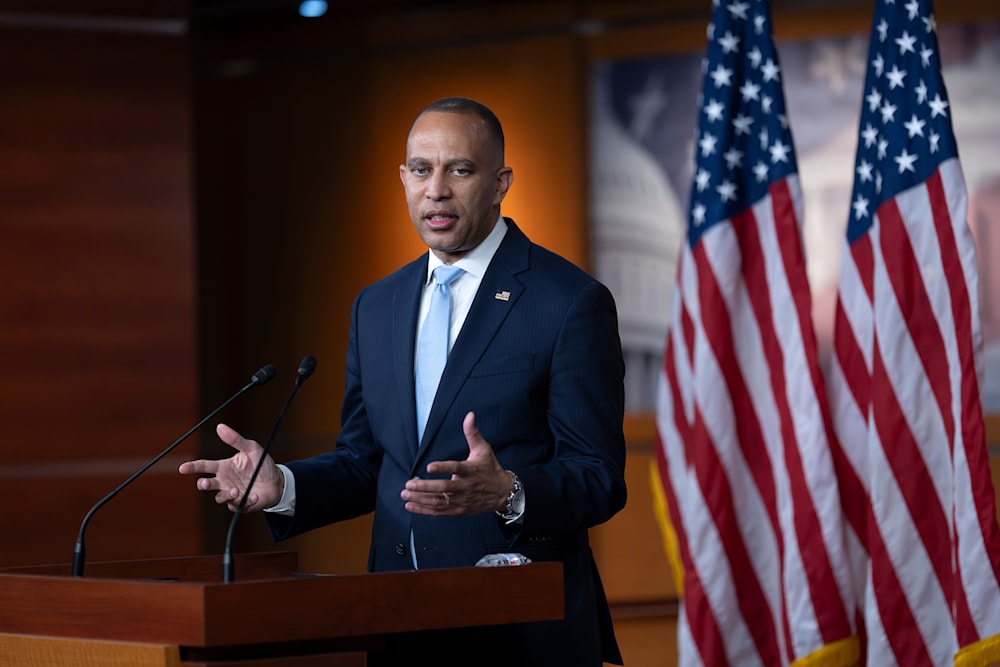 House Minority Leader Hakeem Jeffries, D-N.Y., meets with reporters at his weekly news conference, at the Capitol in Washington, Tuesday, June 4, 2024. (AP)