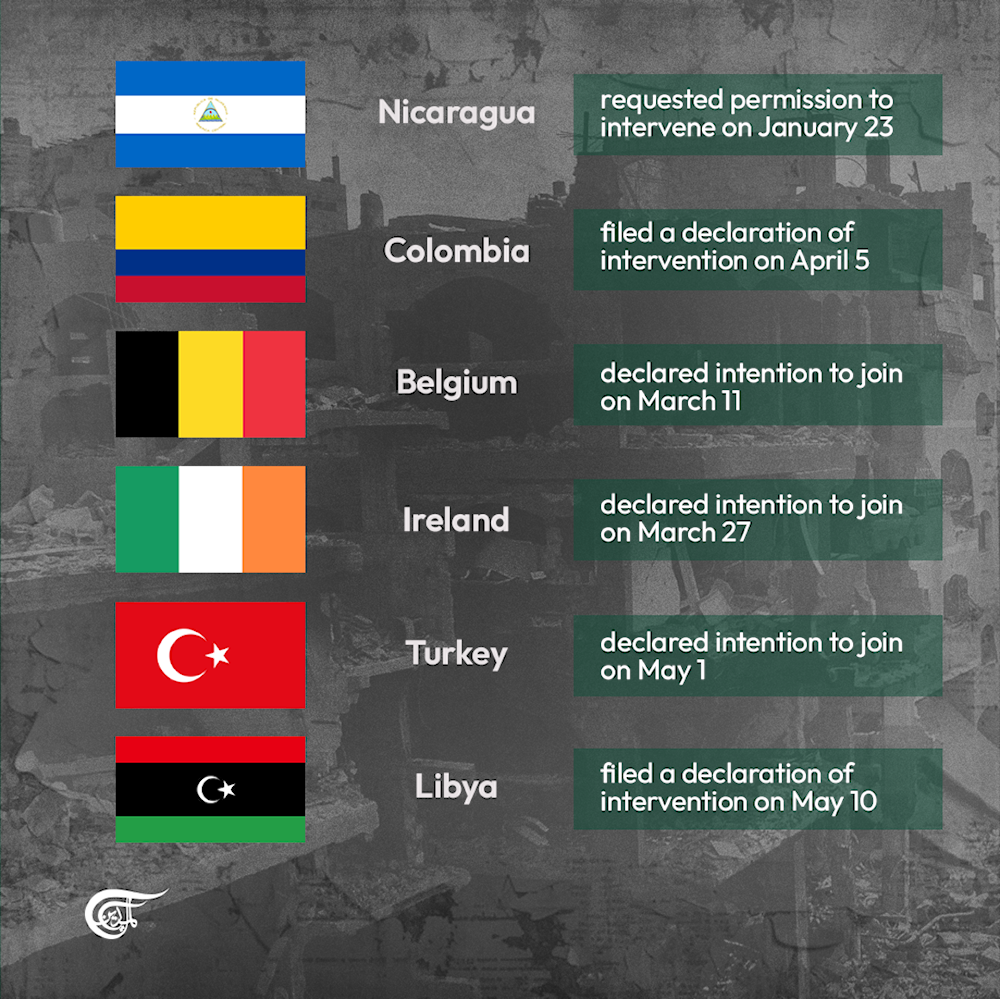 Countries that have joined South Africa's case against 'Israel' at the ICJ