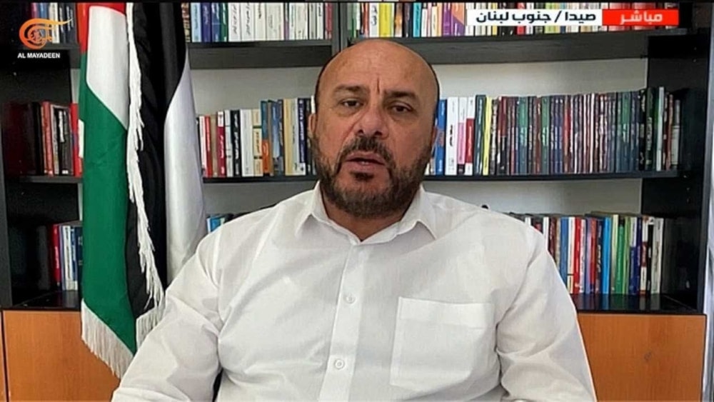 Hamas' representative in Lebanon, Ahmad Abdel Hadi, in an interview with Al Mayadeen, June 8, 2024 (Screengrab)