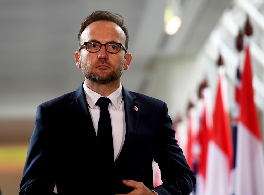 Australia's Greens Leader Adam Bandt at Parliament House in Canberra, Australia Monday, Feb. 10, 2020. (AP/Pool)