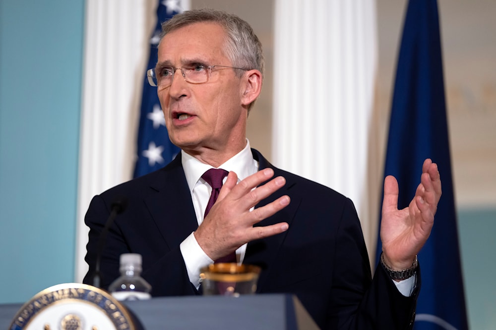 NATO Secretary General Jens Stoltenberg speaks during a joint news conference with Secretary of State Antony Blinken at the State Department, on June 18, 2024, in Washington. (AP)
