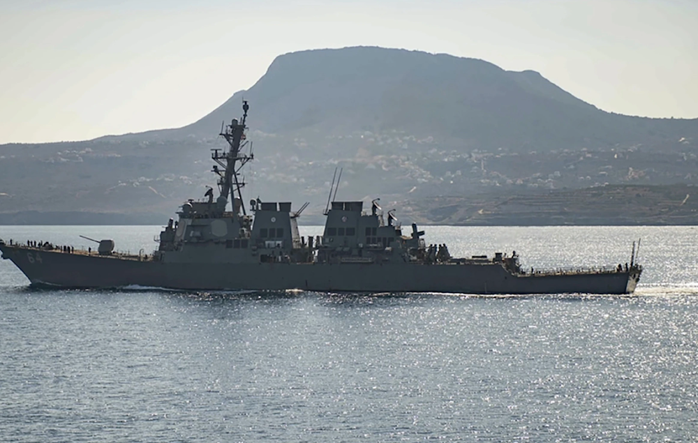 Guided-missile destroyed USS Carney in Souda Bay, Greece on December 3, 2023. (AP)
