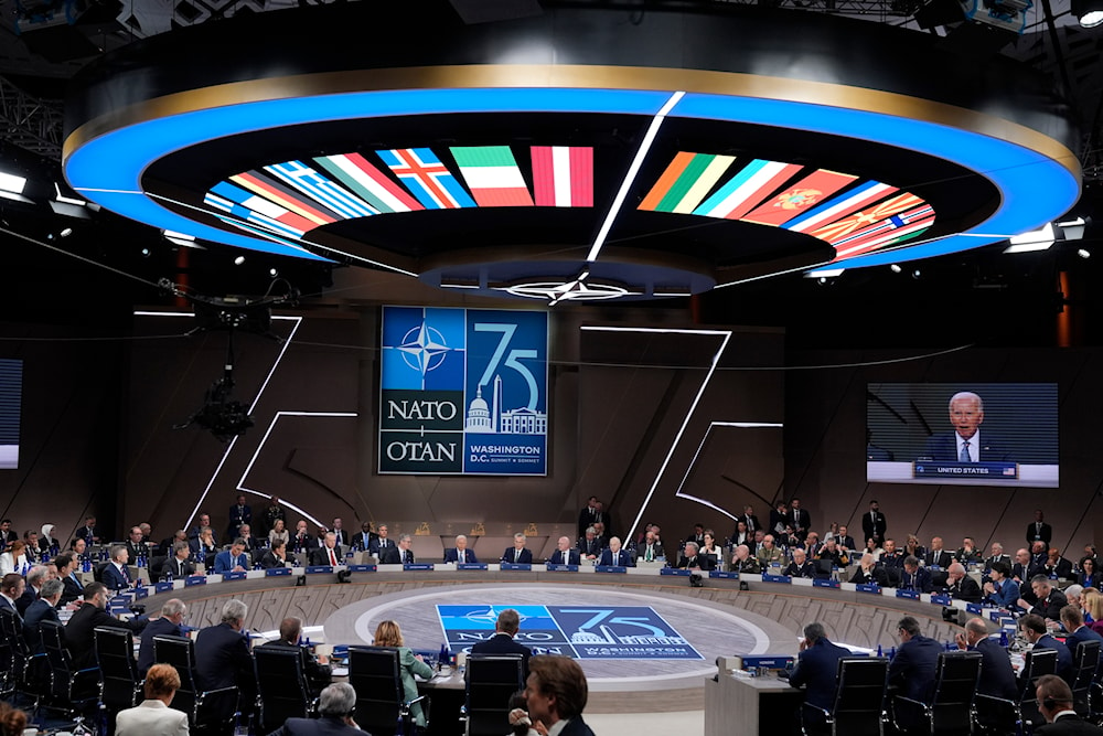 President Joe Biden speaks during the opening session of the NATO Summit, on July 10, 2024, in Washington. (AP)