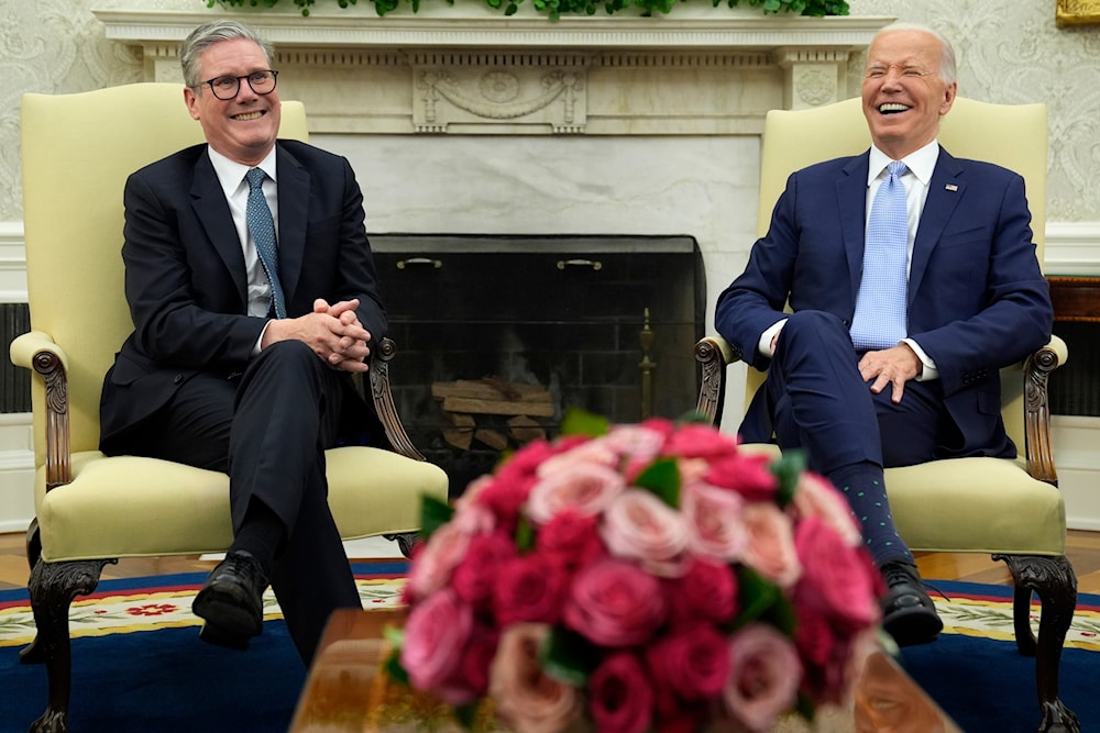 President Joe Biden meets with British Prime Minister Keir Starmer in the Oval Office of the White House, on July 10, 2024, in Washington. (AP)