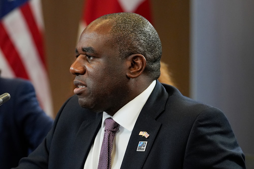 British Foreign Secretary David Lammy speaking during a meeting with Secretary of State Antony Blinken, Wednesday, July 10, 2024, during the NATO summit in Washington. (AP)