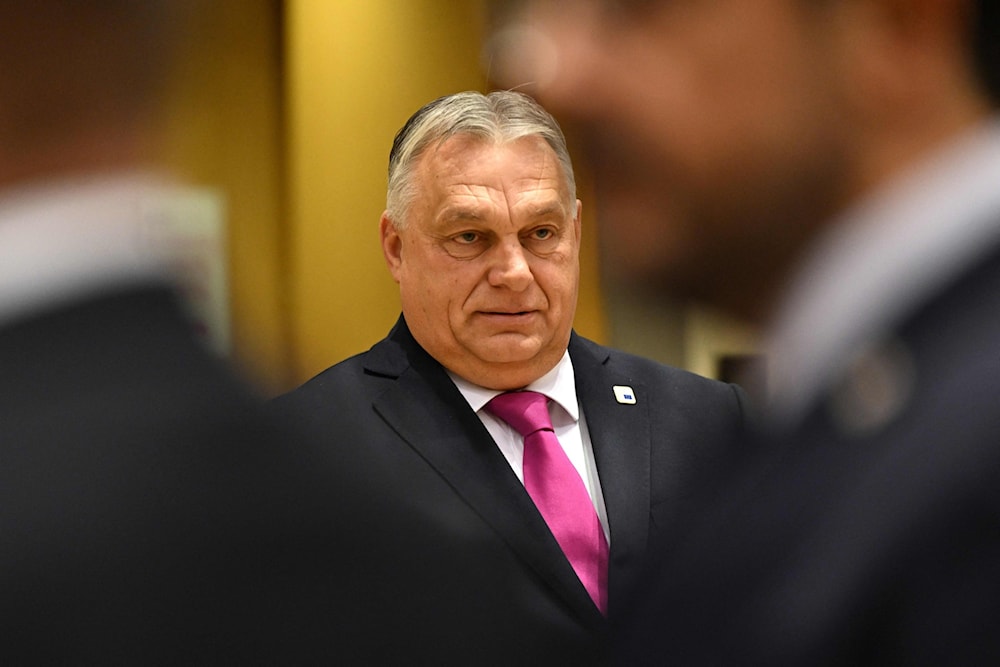 Hungarian Prime Minister Viktor Orban arrives for a roundtable meeting in Brussels, December 14, 2023. (AFP)