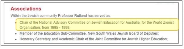 Image 4: Screenshot of the online CV of Emeritus Professor Suzanne Rutland c. 2019.