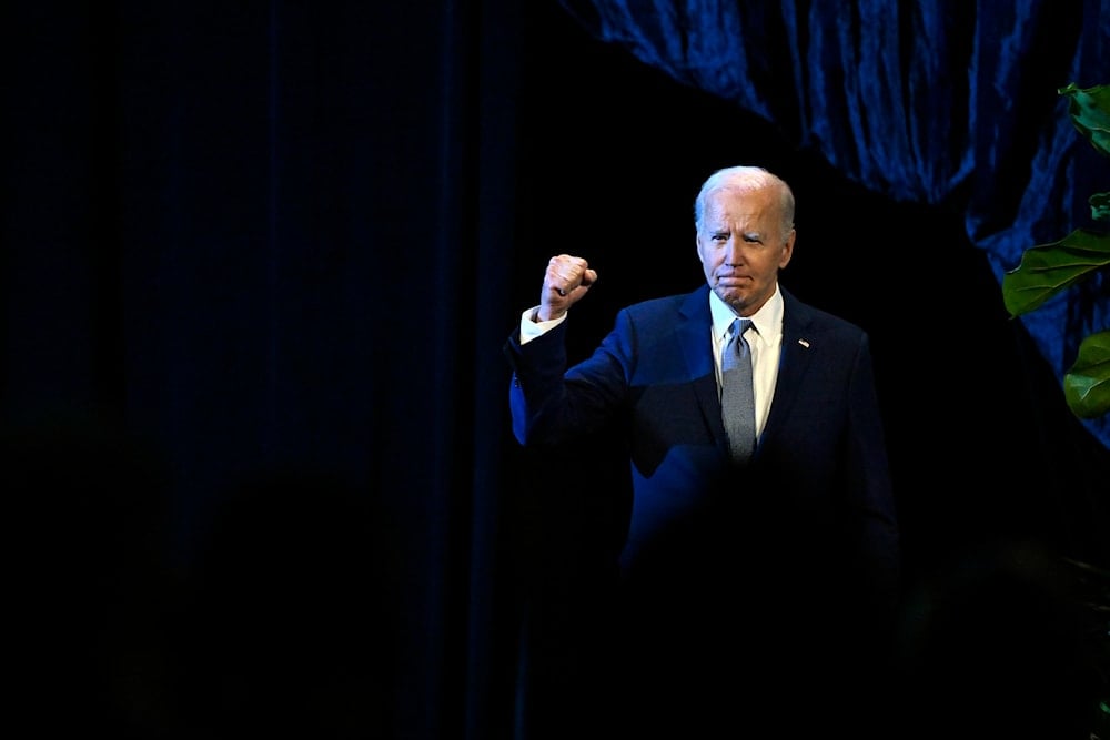 President Joe Biden walks on stage to speak during the NAACP national convention on July 16, 2024, in Las Vegas. (AP)