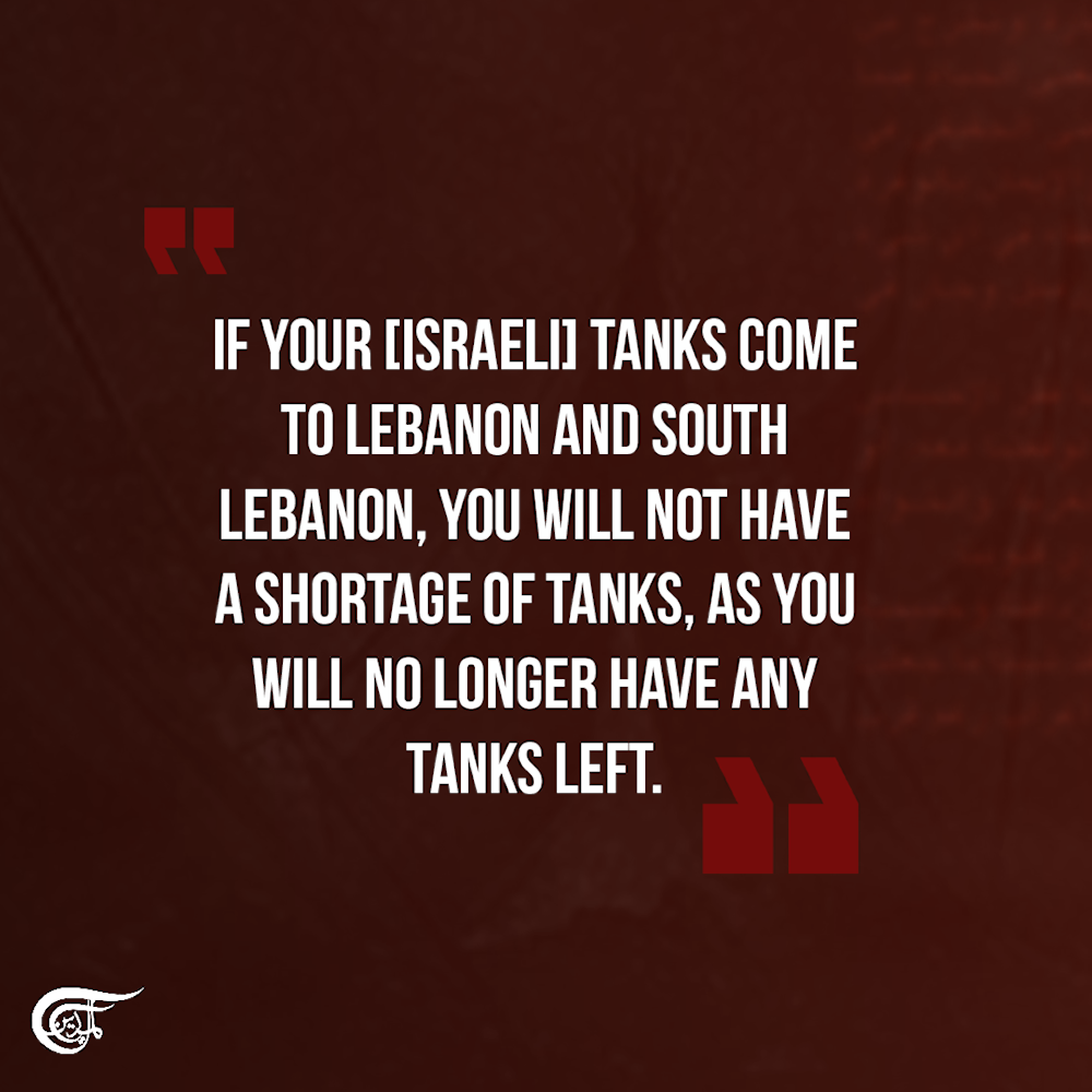 'Israel' will have no tanks left if it enters Lebanon: Highlights from Sayyed Hassan's speech