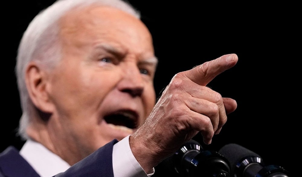 US President Joe Biden speaks at the 115th NAACP National Convention in Las Vegas, Tuesday, July 16, 2024. (AP)