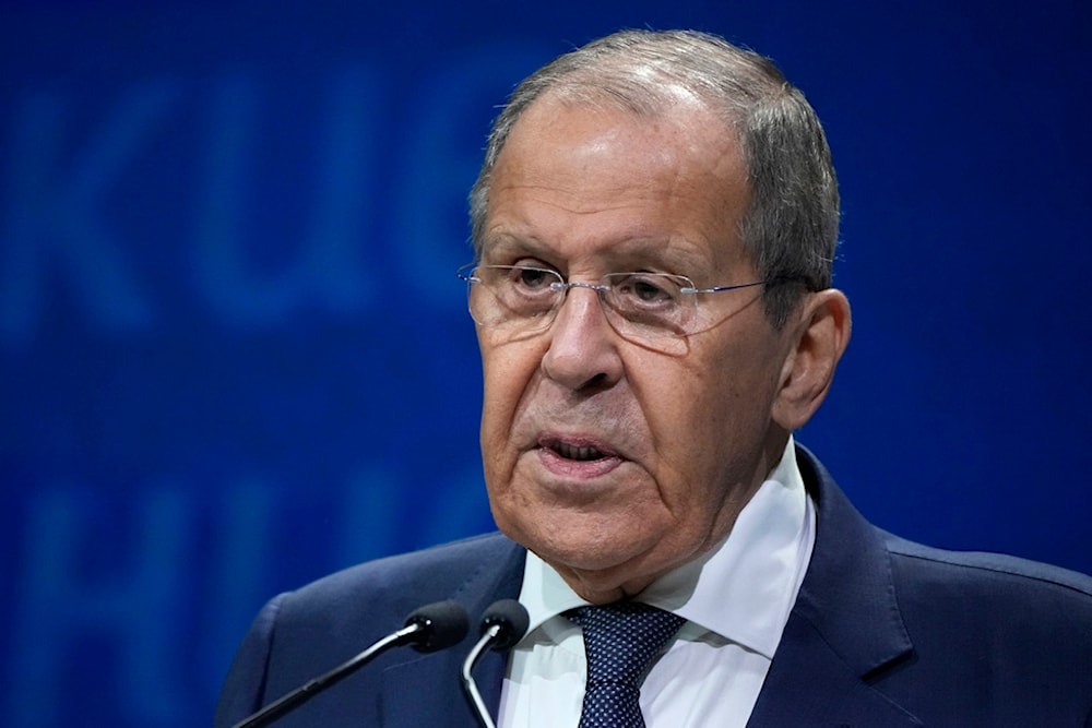 Russian Foreign Minister Sergey Lavrov addresses the 10th International Forum 