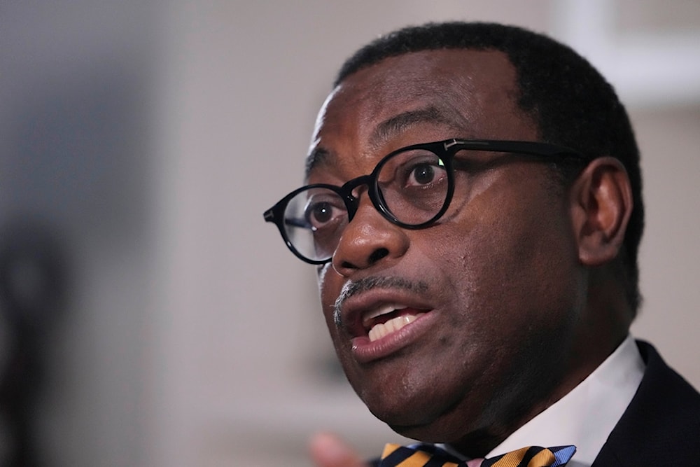 Akinwumi Adesina, President African development bank, speaks during an interview with The Associated Press in Lagos Nigeria, Tuesday , March. 5, 2024. (AP)