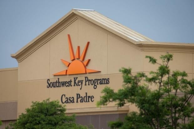 A former Walmart Supercenter being used as a migrant children's shelter is pictured on June 18, 2018 in Brownsville, Texas. (AFP VIA GETTY IMAGES