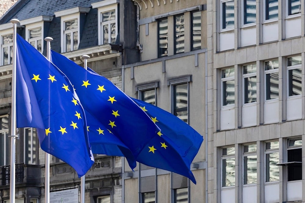 European Union flags flap in the wind ahead of an EU summit in Brussels, Thursday, June 27, 2024. (AP)