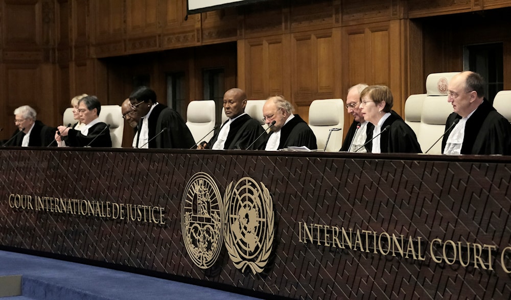 Judges preside over the opening of South Africa vs. Israel hearings at the International Court of Justice in The Hague, Netherlands, January 11, 2024. (AFP)