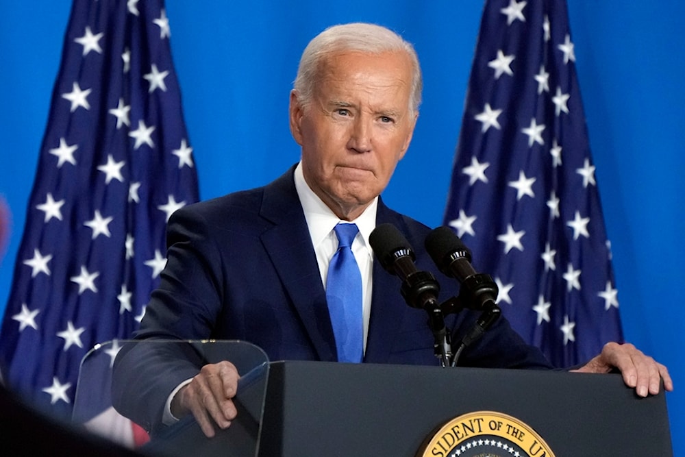 US President Joe Biden speaks at a news conference July 11, 2024, in Washington. (AP)