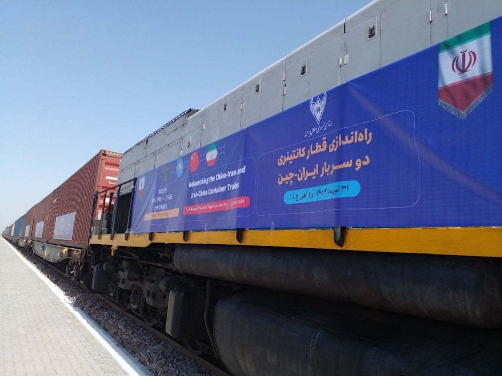 China-Iran and Iran-China container trains have been relaunched in the Aprin Dry Port, located in Islamshahr, southern Tehran. (IRNA)