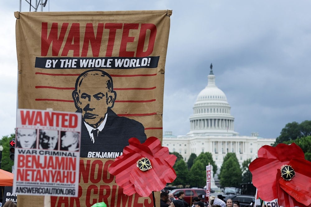 ‘Arrest the child killer’: Mass anti-Netanyahu rally outside Congress