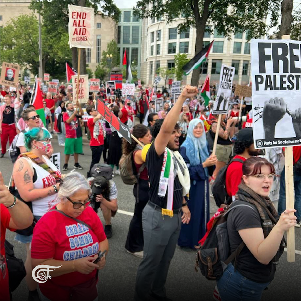 Massive pro-Palestine rally in Washington to protest Netanyahu's speech at Congress