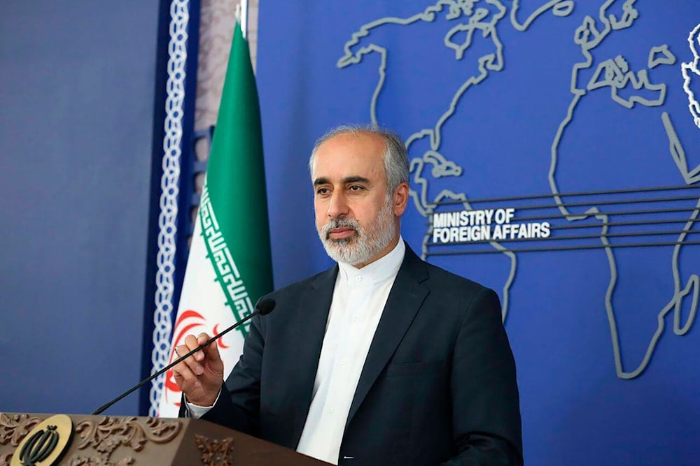 In this photo released on Aug. 11, 2022, by the Iranian Foreign Ministry, Foreign Ministry spokesperson Nasser Kanaani speaks in Tehran, Iran. (AP)