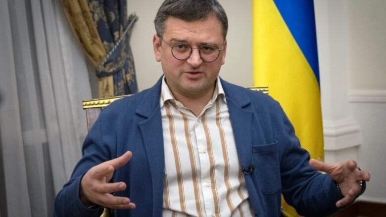 Ukrainian Foreign Affairs Minister Dmytro Kuleba speaks during an interview with The Associated Press in Kyiv, Ukraine's capital, on December 26, 2022. (AP) 