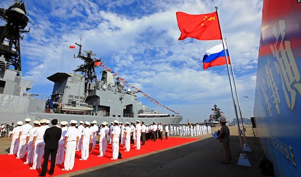 Chinese and Russian naval forces began joint drills in the sea off southern China on July 14, 2024. (AP)