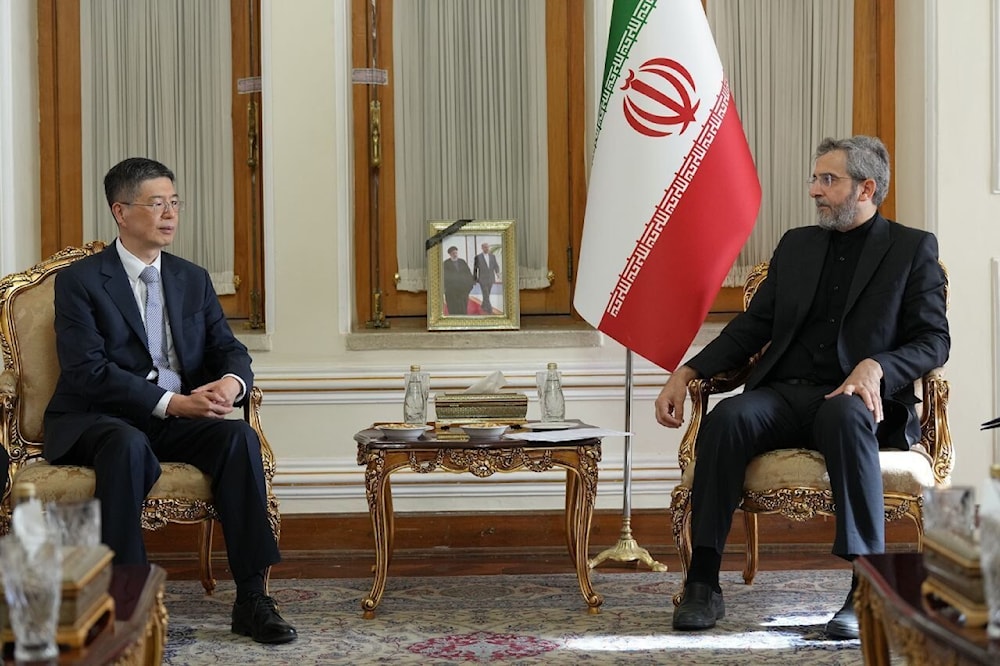  Iran’s Acting Foreign Minister Ali Bagheri Kani meets with Chinese Ambassador to Tehran Zong Peiwu in Tehran, Iran, July 27, 2024. (IRNA)