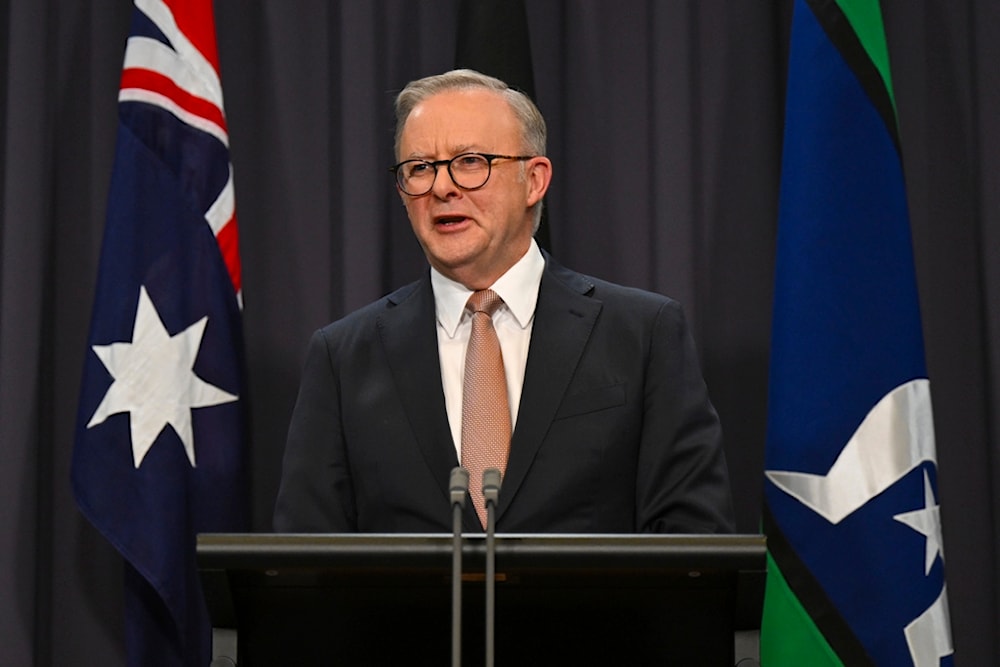 Australian Prime Minister Anthony Albanese addresses the media at Parliament House in Canberra, Monday, June 17, 2024. (AP)