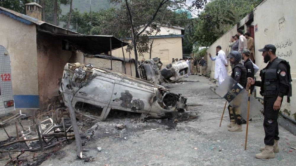 Traces of sabotage in Kurram Agency in Khyber Pakhtunkhwa province, northwest Pakistan on July 28, 2024. (Social media)
