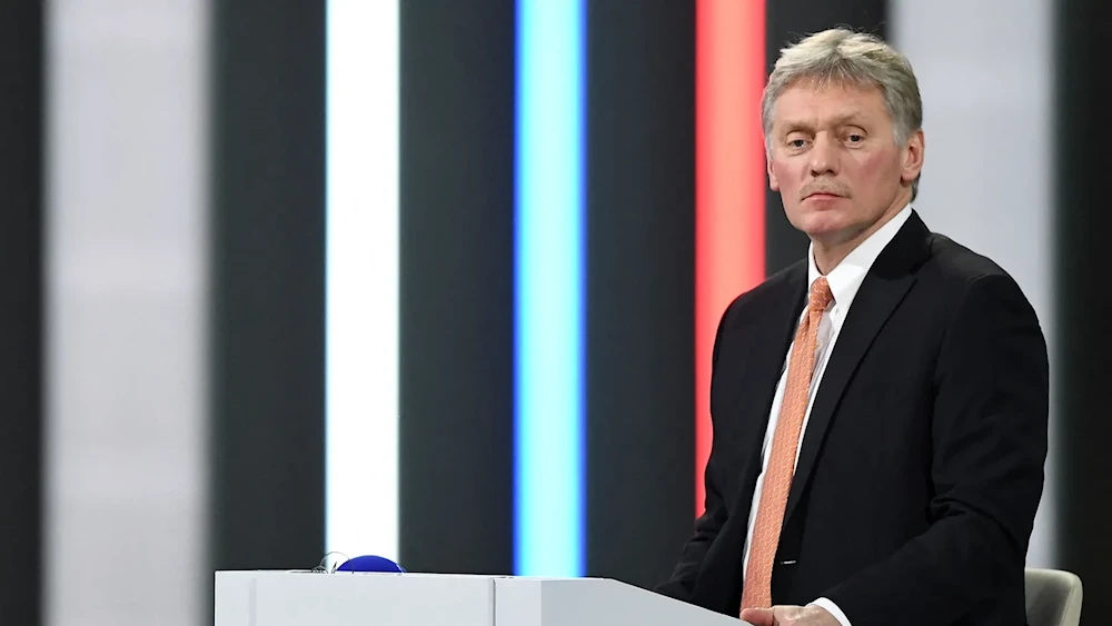 Illustrative: Kremlin spokesperson Dmitry Peskov speaking at a press conference. (AFP via Getty Images)