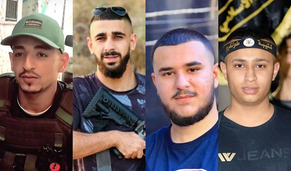 Four Palestinian Resistance fighters killed by the IOF in Nur Shams camp, Tulkarm, Wednesday July 3, 2024 (Social Media)