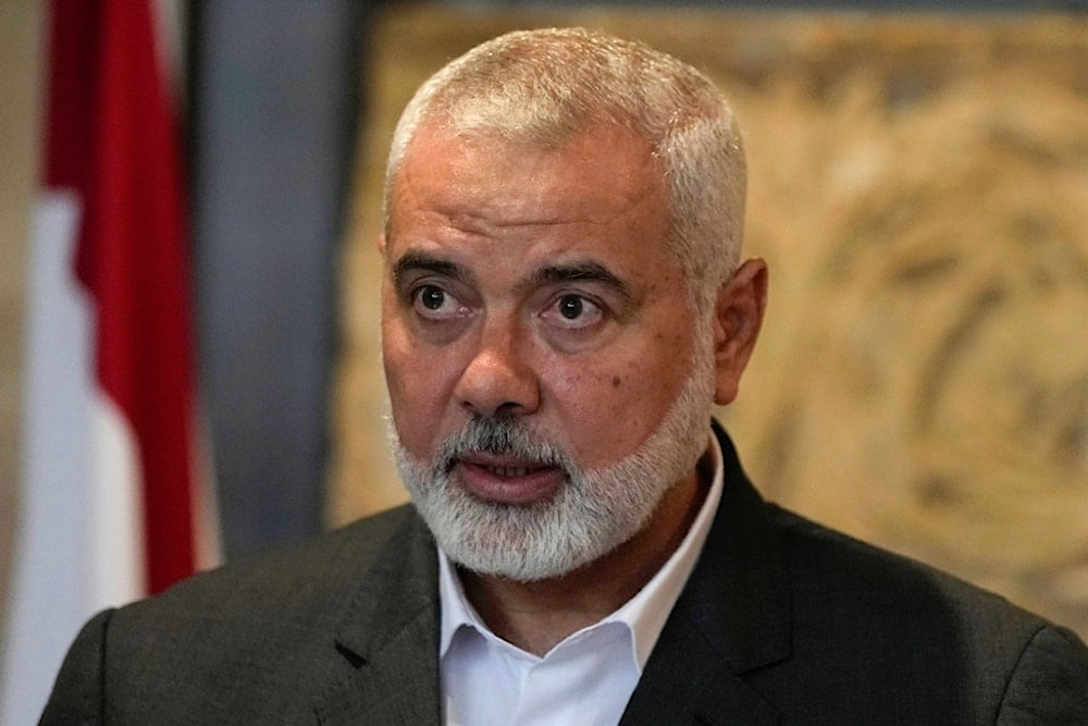  Ismail Haniyeh, leader of the Palestinian Resistance movement, Hamas, in Beirut, Lebanon, June 28, 2021. (AP)