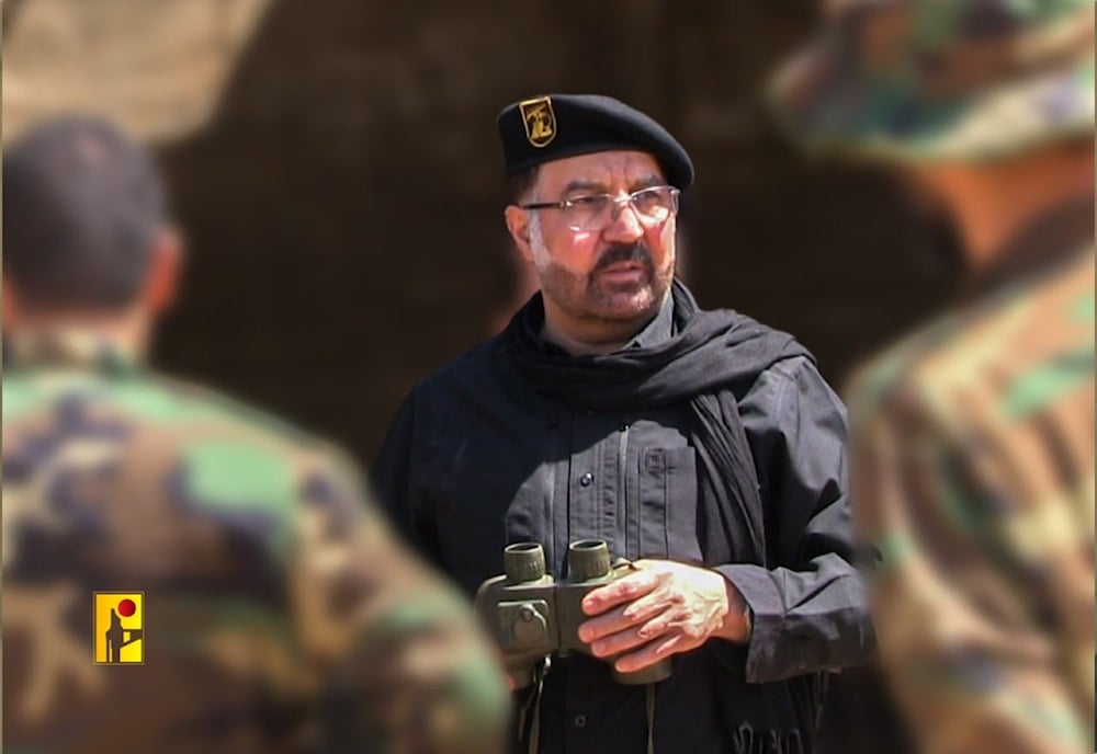 Hezbollah senior commander Fouad Shokor in an undated photograph released by the Islamic Resistance's military media