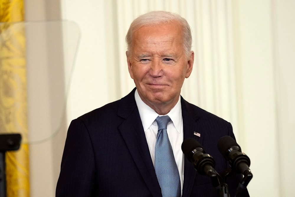 President Joe Biden speaks during a Medal of Honor ceremony at the White House in Washington, Wednesday, July 3, 2024. (AP)