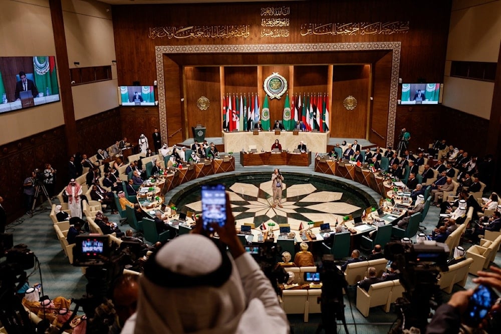 Foreign ministers attend an Arab League meeting in Cairo on October 11, 2023. (AFP)