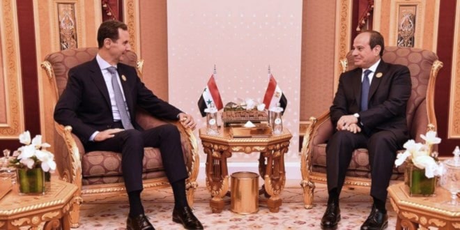 Al-Assad, el-Sisi discuss regional issues, Gaza ceasefire over a call