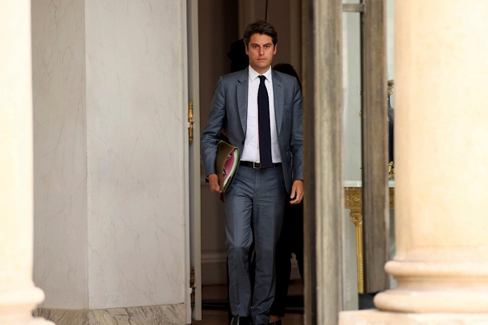 French Prime Minister Gabriel Attal leaves the weekly cabinet meeting, Wednesday, July 3, 2024 at the Elysee Palace in Paris. (AP)