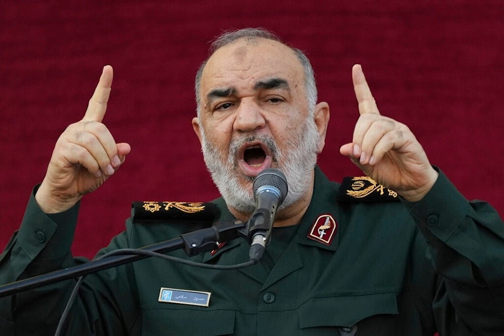 Iran's Islamic Revolution Guard Corps commander Gen. Hossein Salami speaks in Tehran, Iran, Aug. 4, 2022. (AP)