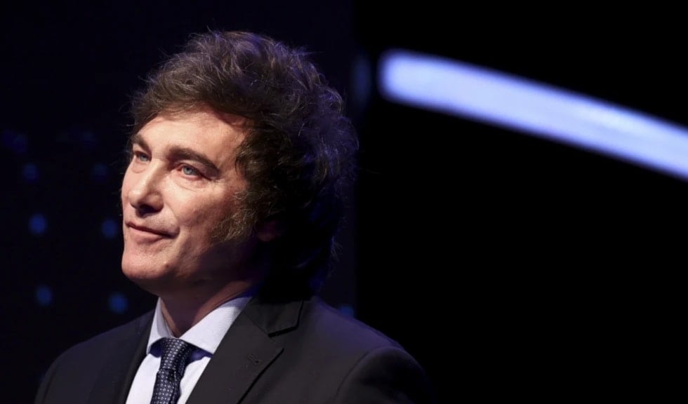 Javier Milei attends a presidential candidate debate ahead of the October general election in Santiago del Estero, Argentina on October 1, 2023. (AP)