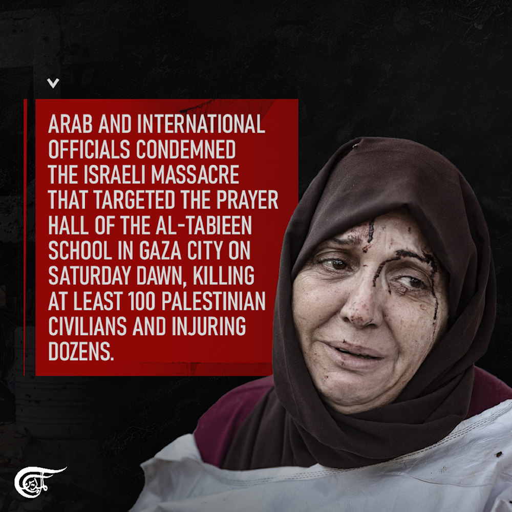 Countries condemn the Israeli attack on Al-Tabieen school in Gaza