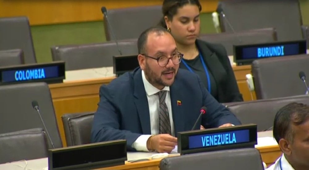 Venezuela's Deputy Envoy to the UN Perez Ayestara, seen here on June 20, 2024, at the UN. (X/ UNAOC)