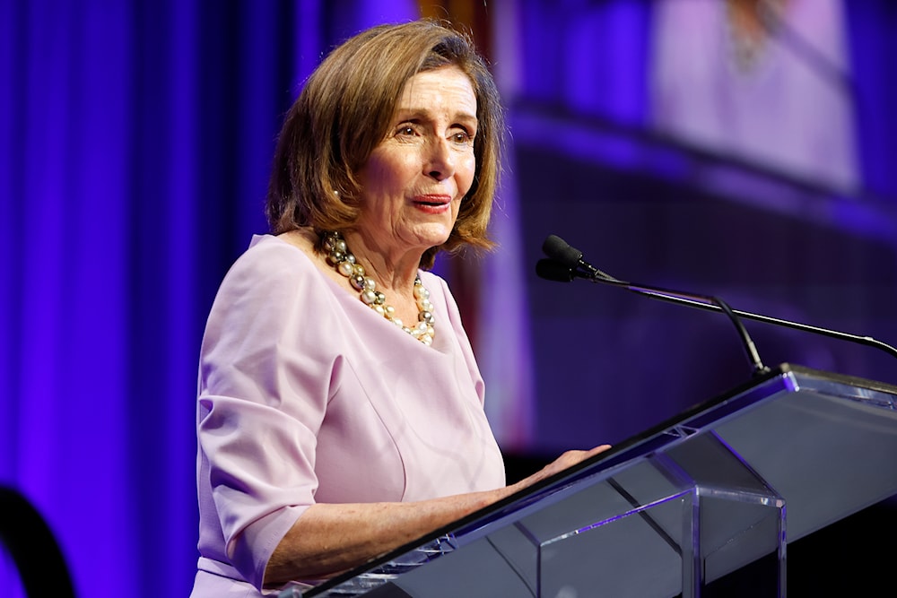 Democratic Speaker Emerita Nancy Pelosi speaks at the North Carolina Democratic Unity Dinner fundraiser in Raleigh, N.C., Saturday, July 20, 2024 (AP)