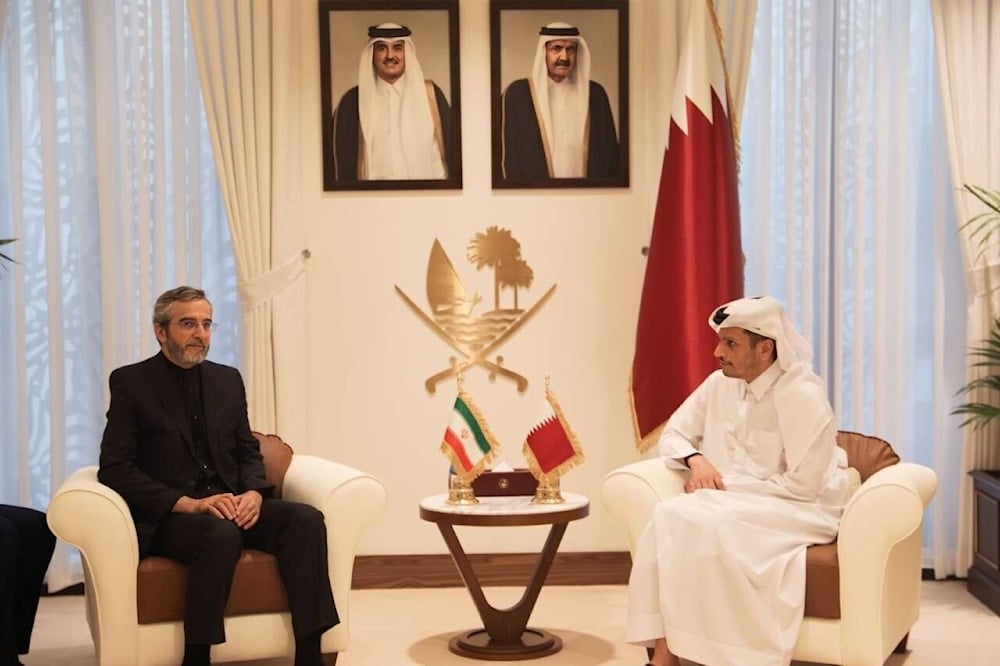 Iran's acting Foreign Minister Ali Bagheri Kani meets with Qatari Foreign Minister in Qatar, in June (Social Media)