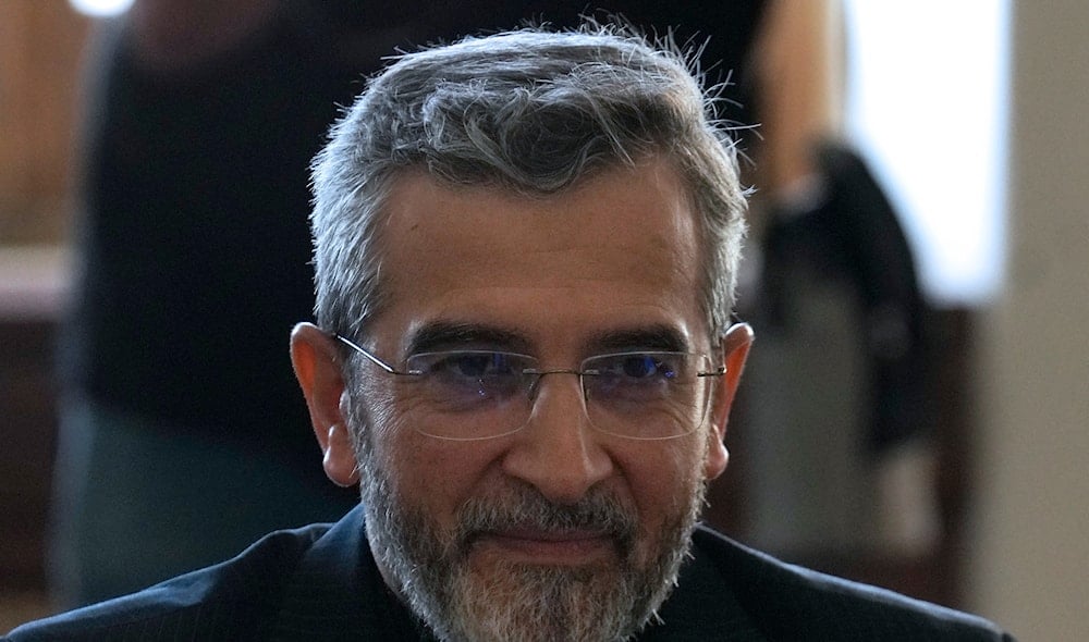 Iran's acting Foreign Minister Ali Bagheri Kani sits in a meeting with Jordan's Foreign Minister Ayman Safadi, in Tehran, Iran, Sunday, Aug. 4, 2024. (AP)